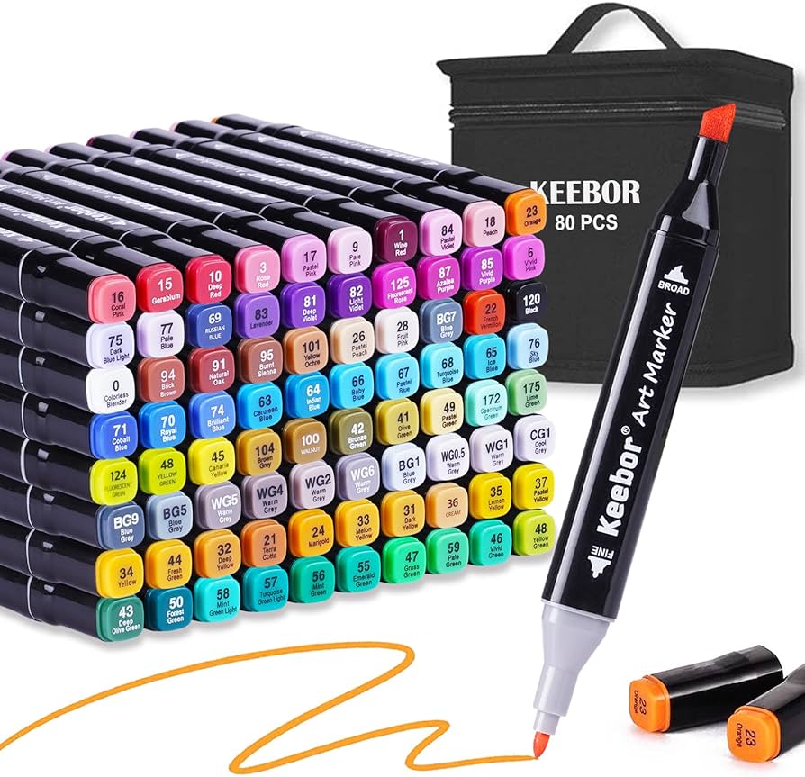 Set de marcadores doble punta 80 colores